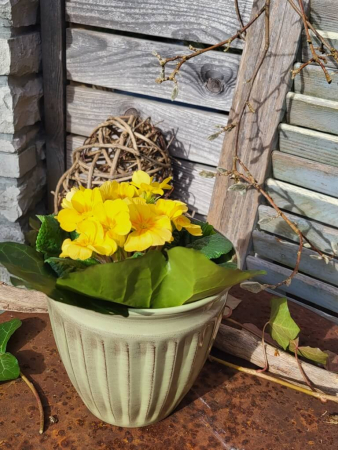 Metall Übertopf Asena, antikgrün