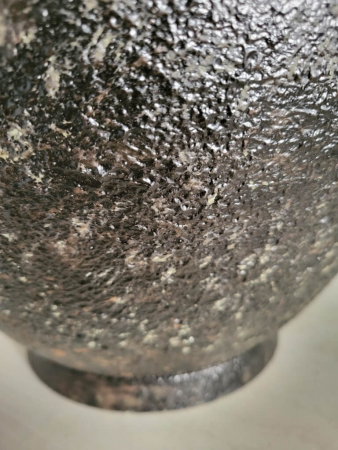 Metall Vase Yanick, antik-schwarz