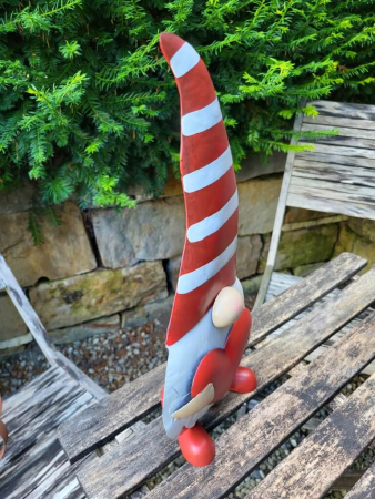 Preview: Metallwichtel Sigurd mit gestreifter Mütze, rot-weiß