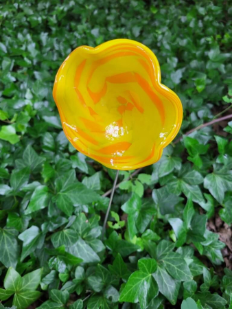 Preview: Topfstecker Glasblume Kringel, gelb