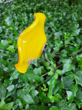 Preview: Topfstecker Glasblume Kringel, gelb