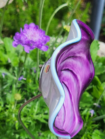 Preview: Topfstecker Glasblume Kringel, lila