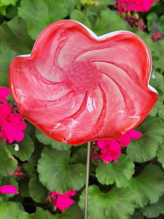 Topfstecker Glasblume Kringel, pink