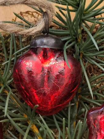 Christbaumkugel Herz mini, rot