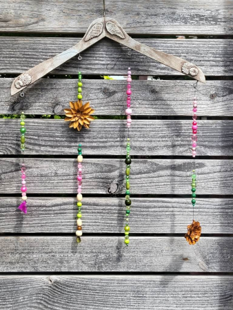 Mobile Flower-Power, rosa-grün