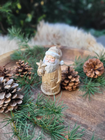 Preview: Nikolaus Davin mit Stern, natur, Polyresin