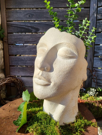 Preview: Pflanztopf Gesicht, modern, Magnesia