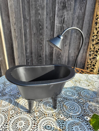 Pflanzschale Wanne mit Brause, schwarz