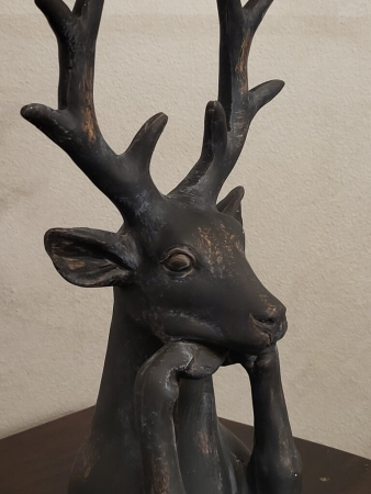 Hirschbüste Zen, Polyresin, grau-braun