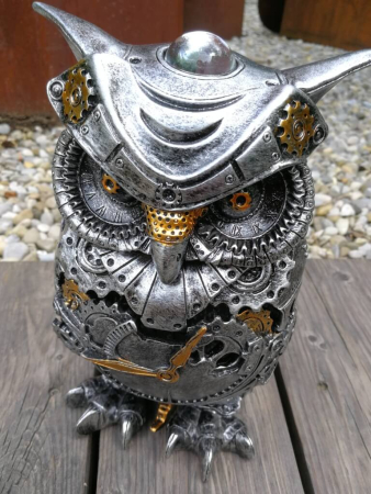 Steampunk Eule Nathaniel aus Polyresin