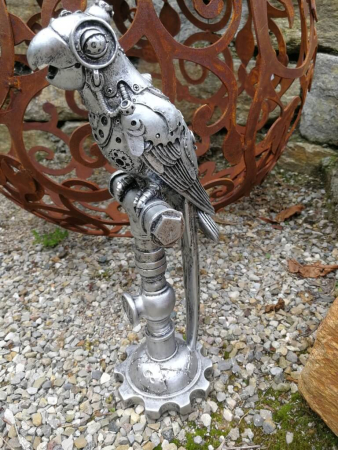 Steampunk Papagei Jasper aus Polyresin