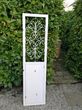 ShabbyChic Dekotüre, Metall, weiß