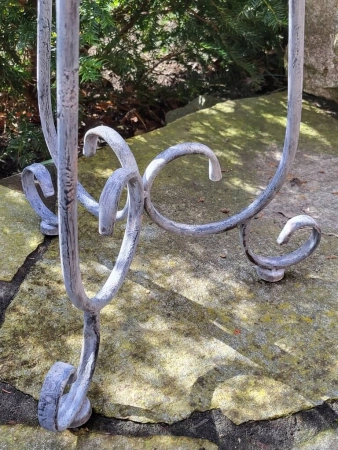 Shabby Chic Beistelltisch Karin rund, grau