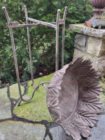 Preview: Shabby Chic Schale Blätter auf Ständer