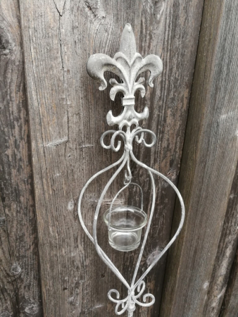 Gartenstecker Teelichthalter Lilie, Shabby