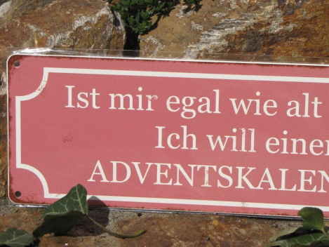 Preview: Shabby Chic Metallspruchschild Adventskalender Alter