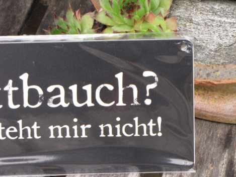Shabby Chic Metallspruchschild Waschbrettbauch