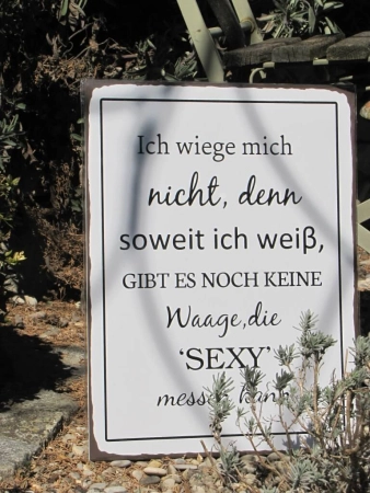 Shabby Chic Metallspruchschild Waage - sexy