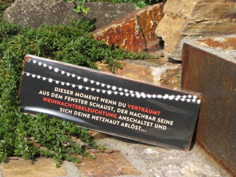 Preview: Shabby Chic Metallspruchschild Weihnachtsbeleuchtung