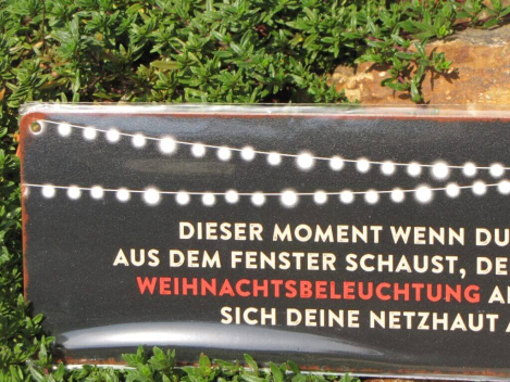 Preview: Shabby Chic Metallspruchschild Weihnachtsbeleuchtung