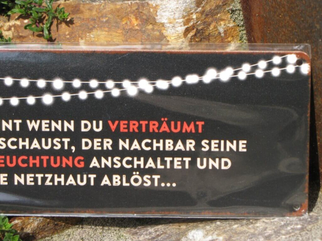 Preview: Shabby Chic Metallspruchschild Weihnachtsbeleuchtung