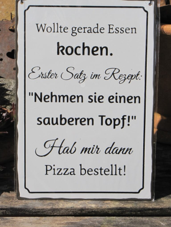 Preview: Shabby Chic Metallspruchschilder Kochen 3