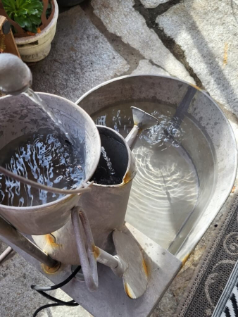 Shabby Chic Wasserspiel Schubkarre