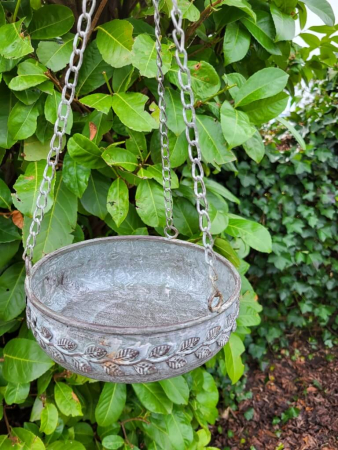 Preview: Shabby Chic Pflanzschale Marina zum Hängen, grau-braun