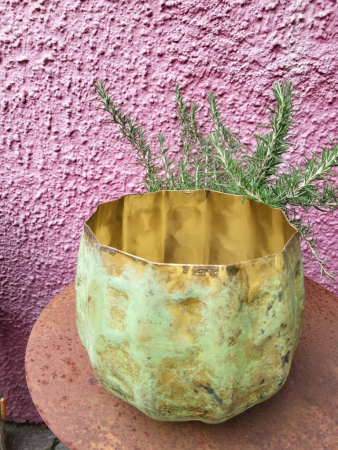 Preview: Pflanzschale rund, antik-grün