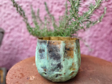 Preview: Pflanzschale rund, antik-grün