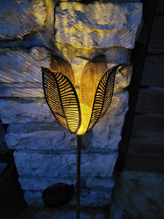 Preview: Edelrost Solarblume Truus, mit Glaskugel