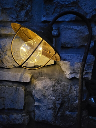 LED Solarlaterne Siko am Stab, Rostoptik