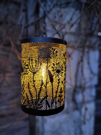 Preview: LED Solarlaterne Gräser schwarz, zum Hängen