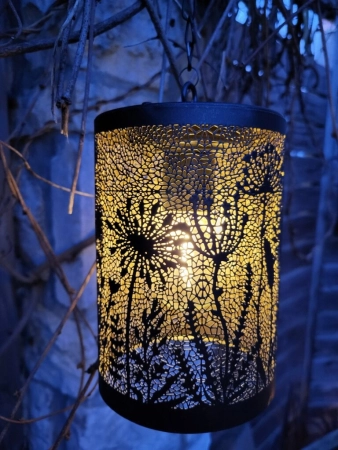 LED Solarlaterne Gräser schwarz, zum Hängen