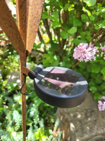 Edelrost Stecker Solarblume Fritularia, kaltweiß