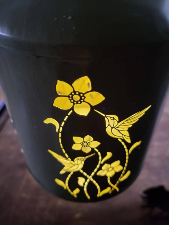 Preview: LED Solarlaterne Blumen, Kolibri, zart-grün