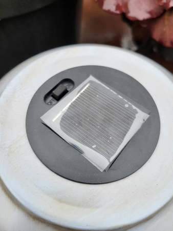 Preview: LED Solarlaterne Blumen, Libelle, grau