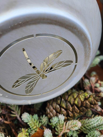 LED Solarlaterne Blumen, Libelle, grau