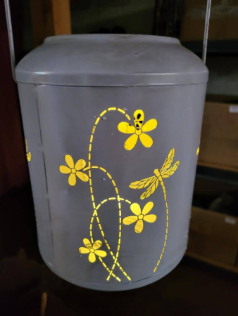 Preview: LED Solarlaterne Blumen, Libelle, grau