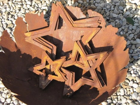 Stern zum Hängen aus Edelrost, 3 Größen