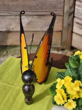 Teelichthalter Schmetterling, orange