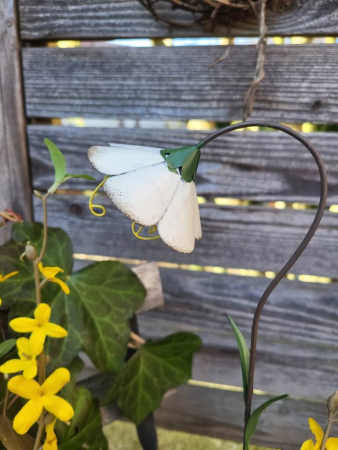 Topfstecker Metall Blüte Wala, weiss