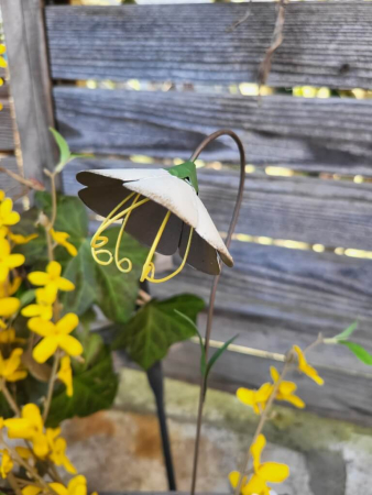 Topfstecker Metall Blüte Wala, weiss