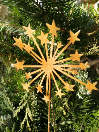 Preview: Edelrost Topfstecker Sternenstab