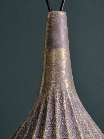 Preview: Kunstharz Vase Hanoya, gold-grau