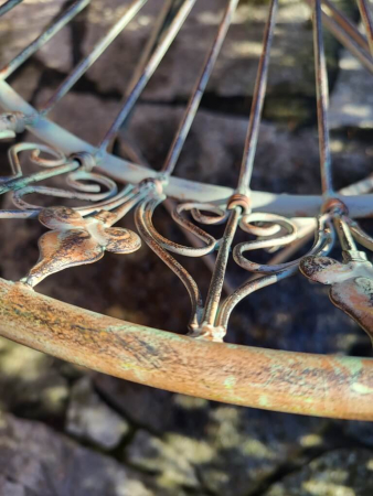 Preview: Beistelltisch Coffee, grün-braun aus Metall