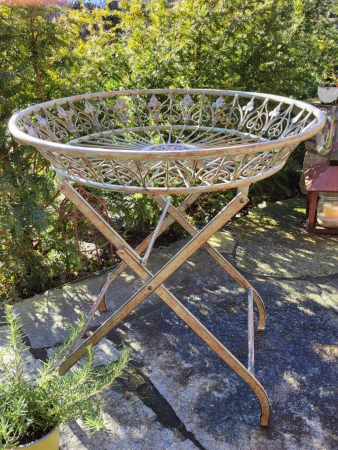 Preview: Beistelltisch Coffee, grün-braun aus Metall