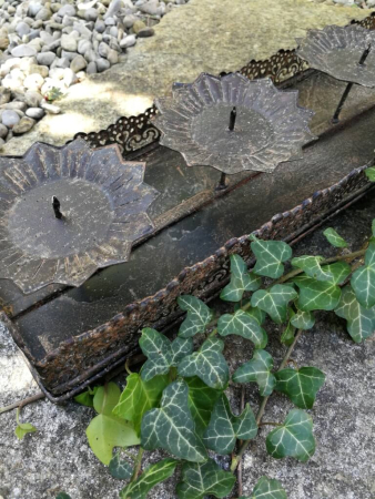 Preview: Shabby Chic Dekotablett für Stumpenkerzen (Adventskranz)