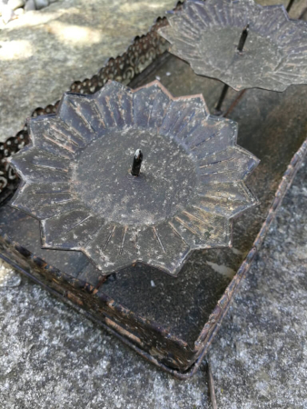 Preview: Shabby Chic Dekotablett für Stumpenkerzen (Adventskranz)