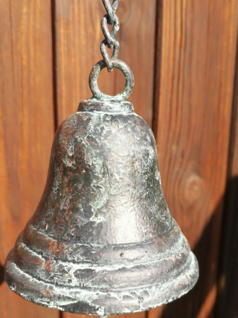 Preview: Metall Gartenglocke Spaten, grau